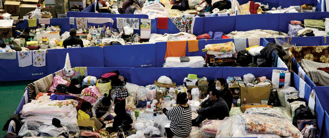 An evacuation center in Kahokucyo in Miyagi. The centers were closed as temporary housing was built. PHOTO: KUNI TAKAHASKI/POLARIS